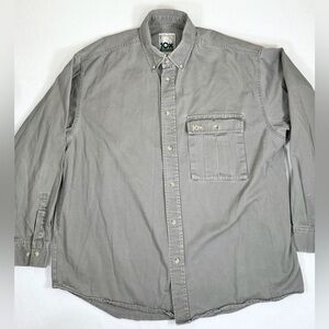 10X Men's Vintage Grey Fall Hunting Fishing Casual Button Down Gorpcore Size XL‎